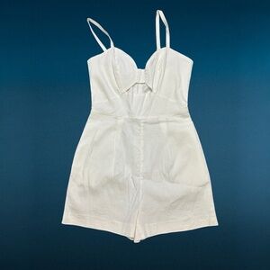 Bebe White Linen Romper
